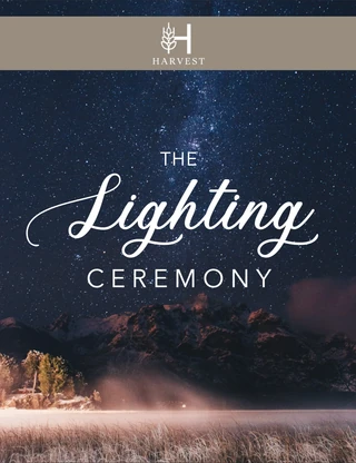 The Lighting Ceremony printable with a starry winter landscape.